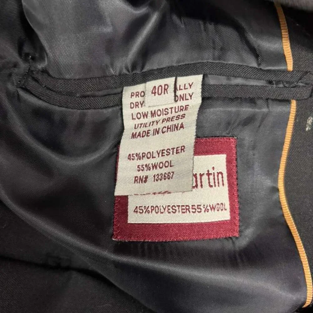 Two pcs men suit Louis Martin pants 34 waist top 40